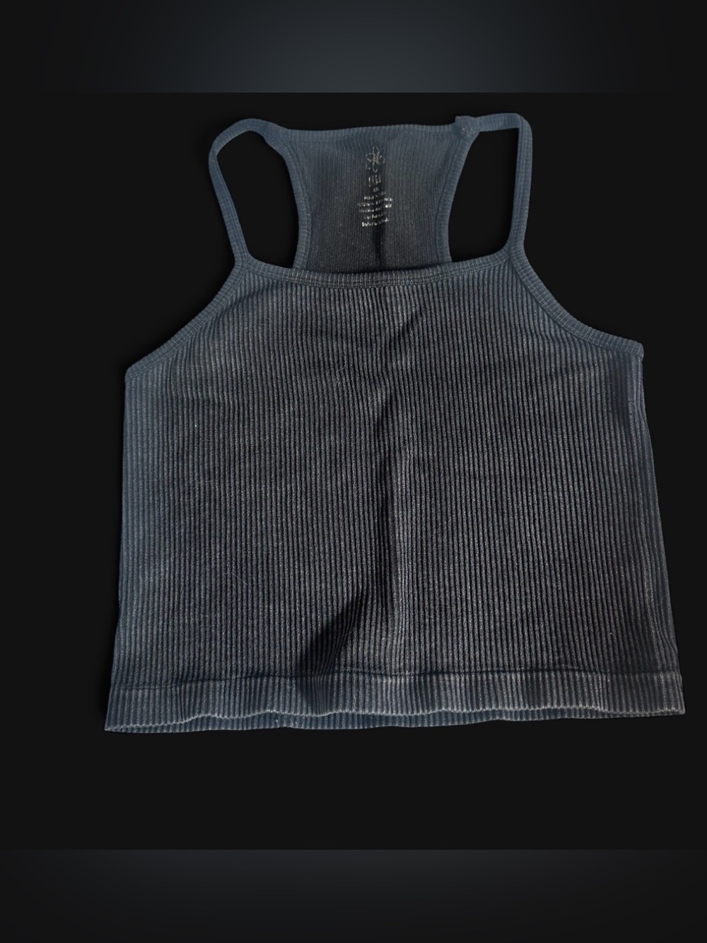 ribbed black tank top